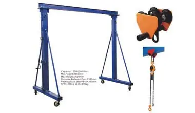 2000lbs telescoping gantry crane lifting engine - adjustable width for compact garages
