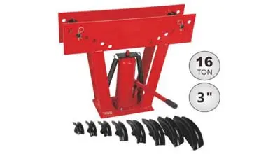 16-ton hydraulic pipe bender - CE/ASME certified for oil gas manual bender interchangeable radius dies
